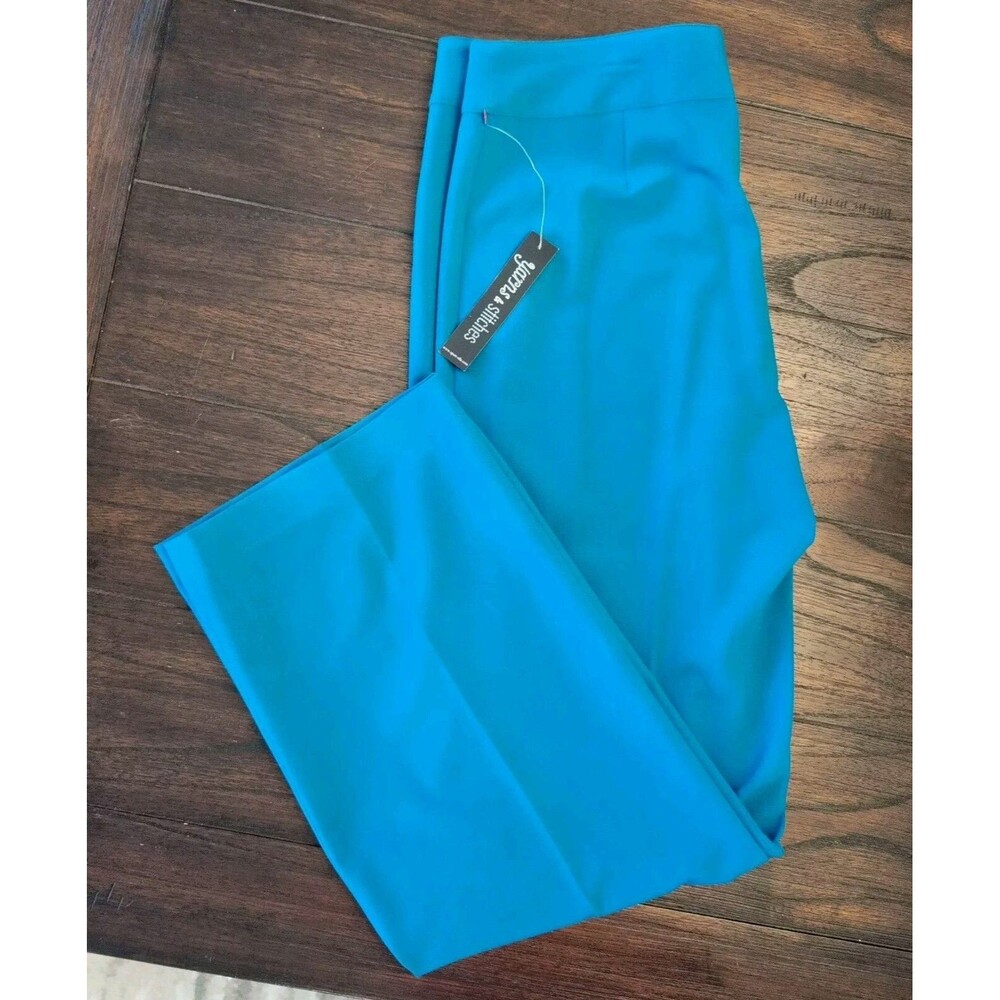 Yarn & Stitches Teal Women's Pants Size 6 Colorful Festive Career Casual New